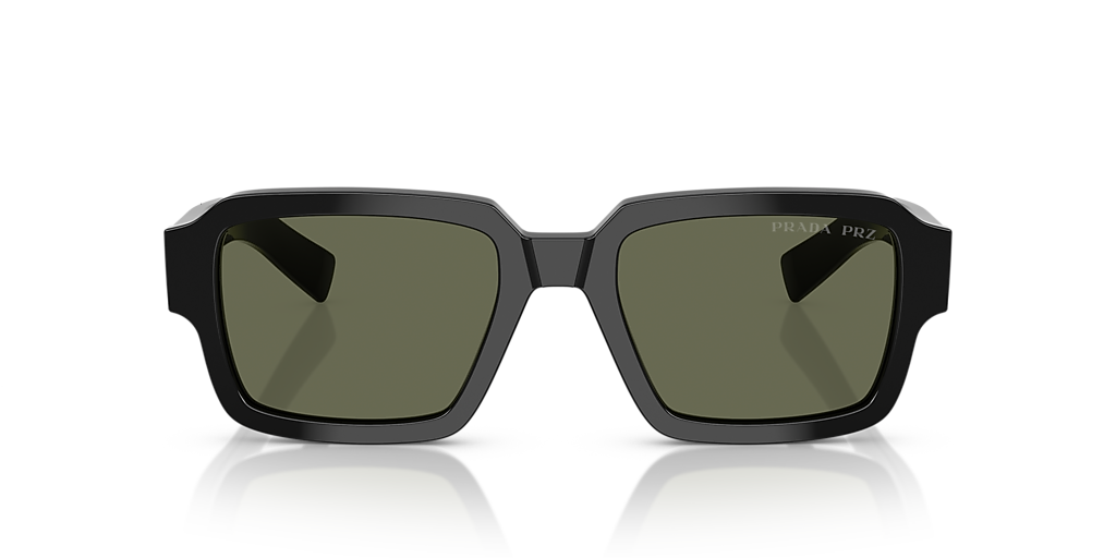 PRADA PR 02ZS Black - Men Luxury Sunglasses, Green Polar Lens