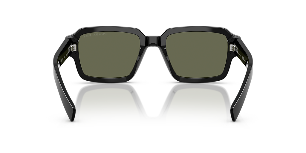 PRADA PR 02ZS Black - Men Luxury Sunglasses, Green Polar Lens