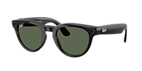 RW4013 Ray-Ban Meta Headliner Black - Unisex Sunglasses, Clear/Graphite Green Lens