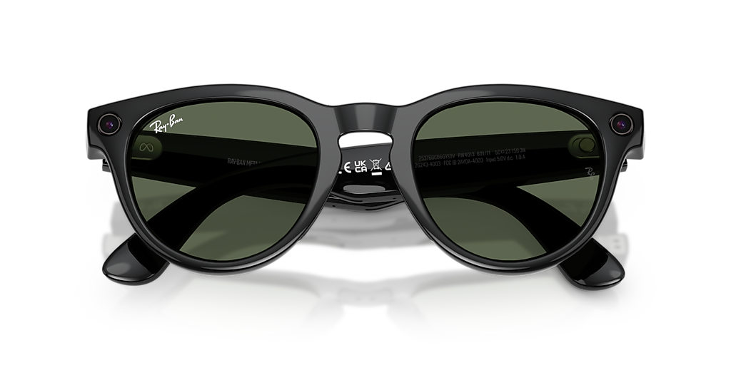 RW4013 Ray-Ban Meta Headliner Black - Unisex Sunglasses, G-15 Green Lens
