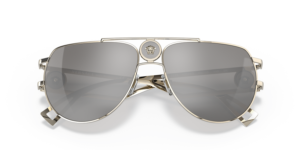 VERSACE メテュサロコフリントスライト DSR609CN1A02005 2W090 Versace VE2225 XL (60 - 15) with Grey lenses and Gold frame