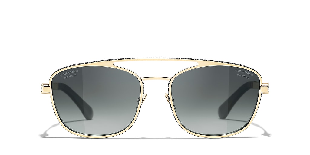 CHANEL シャネル ロゴ レンズ パイロット サングラス CH4290Q Chanel Pilot Sunglasses CH4290Q XL (56 - 18) with Grey