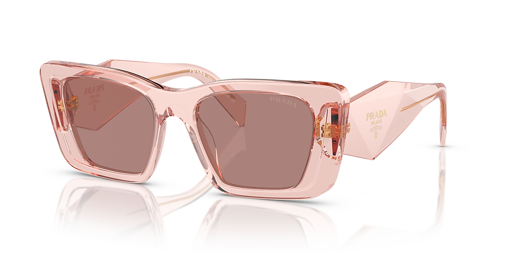 Prada PR 08YS XS (51 - 18) with Brown lenses and Pink frame