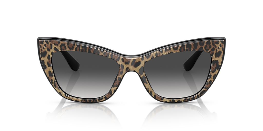 Dolce & Gabbana Round Leopard-Print Sunglasses - Gray/Black Dolce&Gabbana DG4514 L (55 - 17) with Grey lenses and Black  main image 2