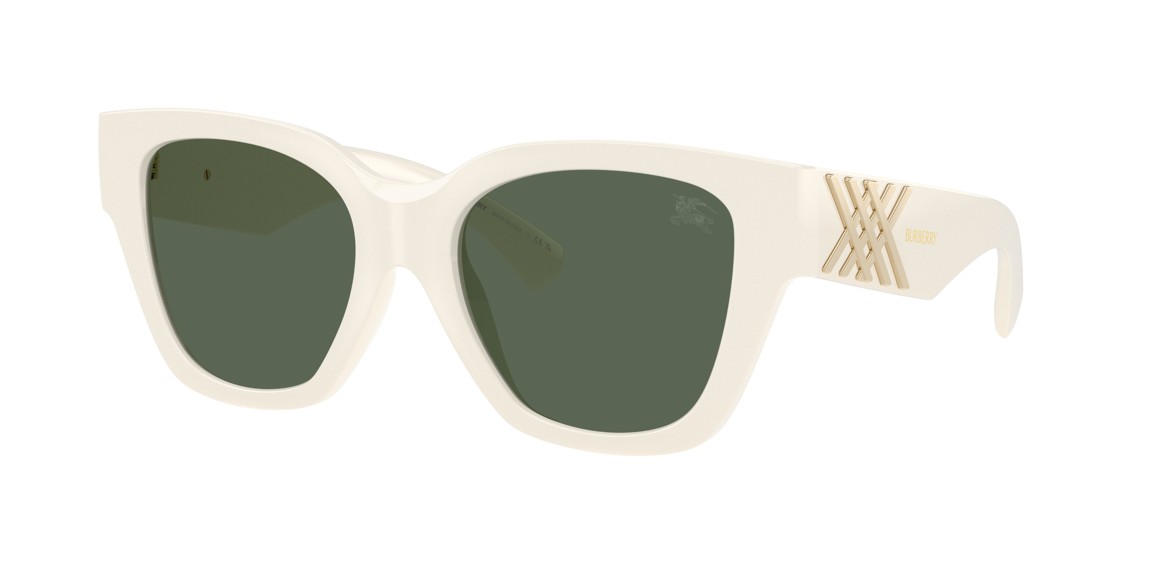 Burberry Woman Sunglass BE4489U -  Frame color: White, Lens color: Dark Green
