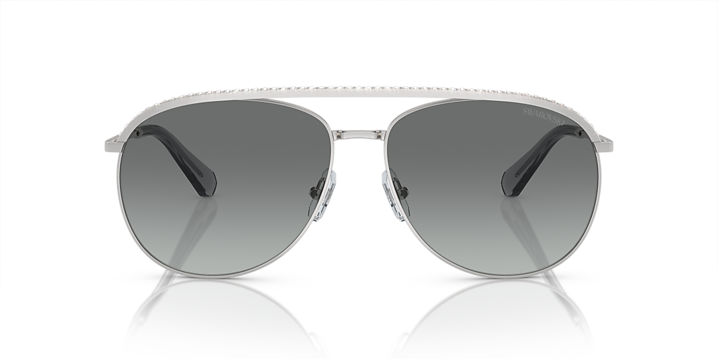 Swarovski Silver Aviator Sunglasses with Gradient Lenses Swarovski Silver Pilot Sunglasses with Mirrored Lenses main image 4
