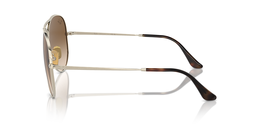 RAY-BAN RB8089 Aviator Titanium Arista Gold - Unisex Sunglasses, Clear & Brown Lens