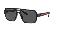 PRADA LINEA ROSSA PS 01XS Black - Men Sunglasses, Polarized Dark Grey Lens