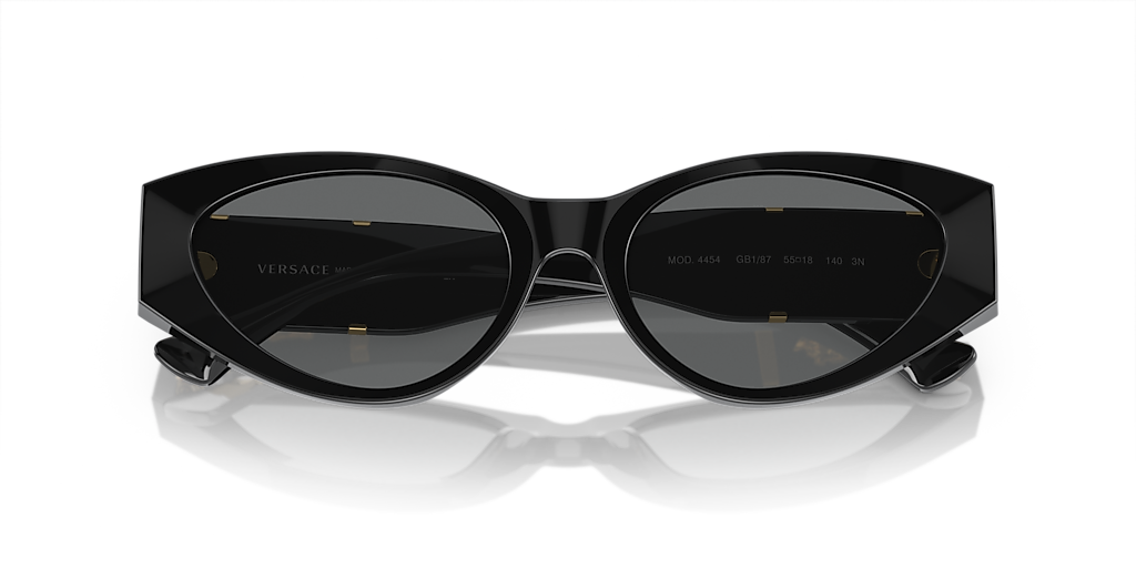 VERSACE VE4454 Black - Women Luxury Sunglasses, Dark Grey Lens
