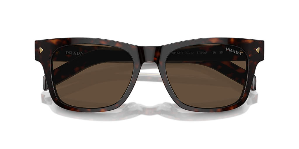 小物 PRADA l frame sunglasses brown Prada PR 27ZS L (54 - 21) with Green lenses and Brown frame