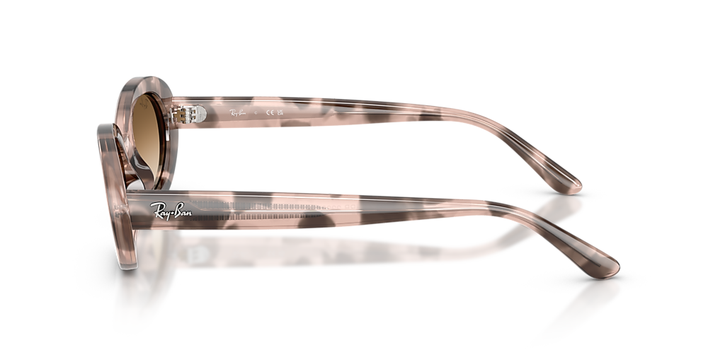 Ray-Ban Transparent Pink Frame Sunglasses with Brown Gradient Lenses ERIKA CLASSIC Sunglasses in Transparent Pink and Grey  main image 2