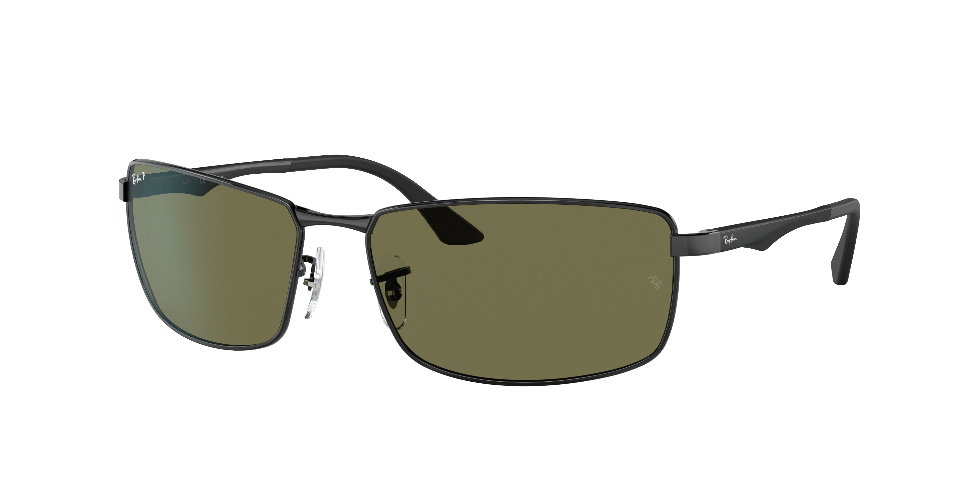 Ray-Ban RB3498 XXL (61 - 17) with Green lenses and Black frame