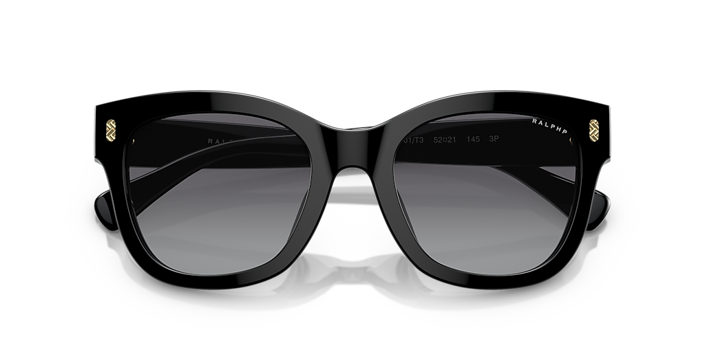 RALPH RA5301U Shiny Black - Woman Sunglasses, Gradient Polarized Grey Lens