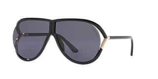 【関税込み】TOM FORD トータスシェル Fernanda サングラス Tom Ford Fernanda XXL (68 - 07) with Grey lenses and Black