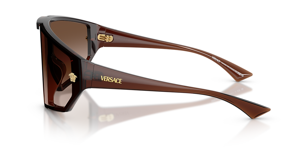 VERSACE VE4461 Transparent Brown - Men Luxury Sunglasses, Brown Gradient Lens