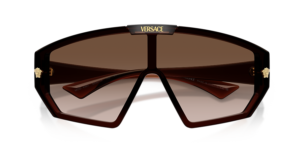 VERSACE VE4461 Transparent Brown - Men Luxury Sunglasses, Brown Gradient Lens