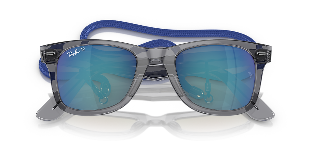 RAY-BAN RB2140 Wayfarer Transparent Grey - Sunglasses, Grey/Blue Lens