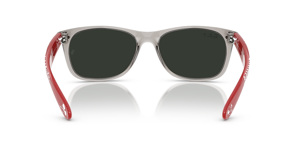 RAY-BAN RB2132 New Wayfarer Disney Mickey & Minnie Mouse Liquid Transparent Grey - Unisex Sunglasses, Grey Mirror Silver - Polar Lens