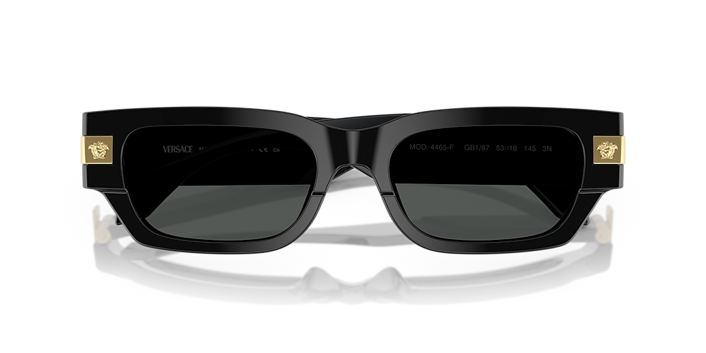 VERSACE VE4465F Black - Men Luxury Sunglasses, Dark Grey Lens