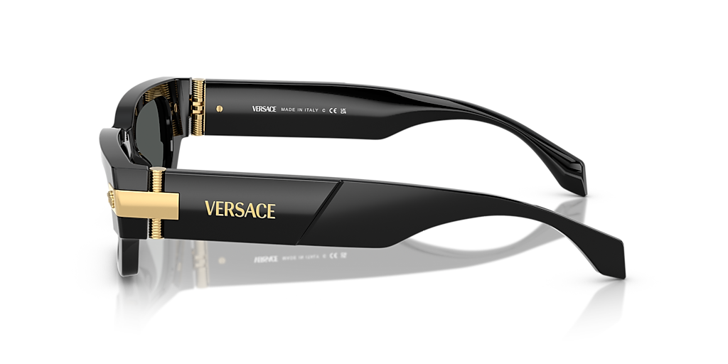 VERSACE VE4465F Black - Men Luxury Sunglasses, Dark Grey Lens