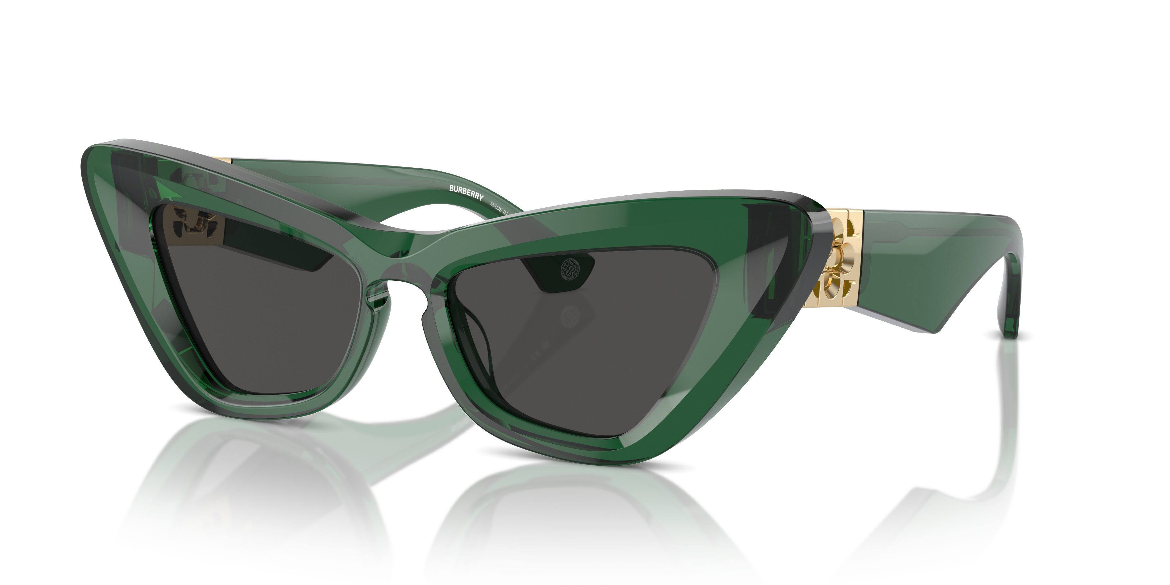 BURBERRY　sizuku Burberry BE3146 L (56 - 16) with Green lenses and Gold frame