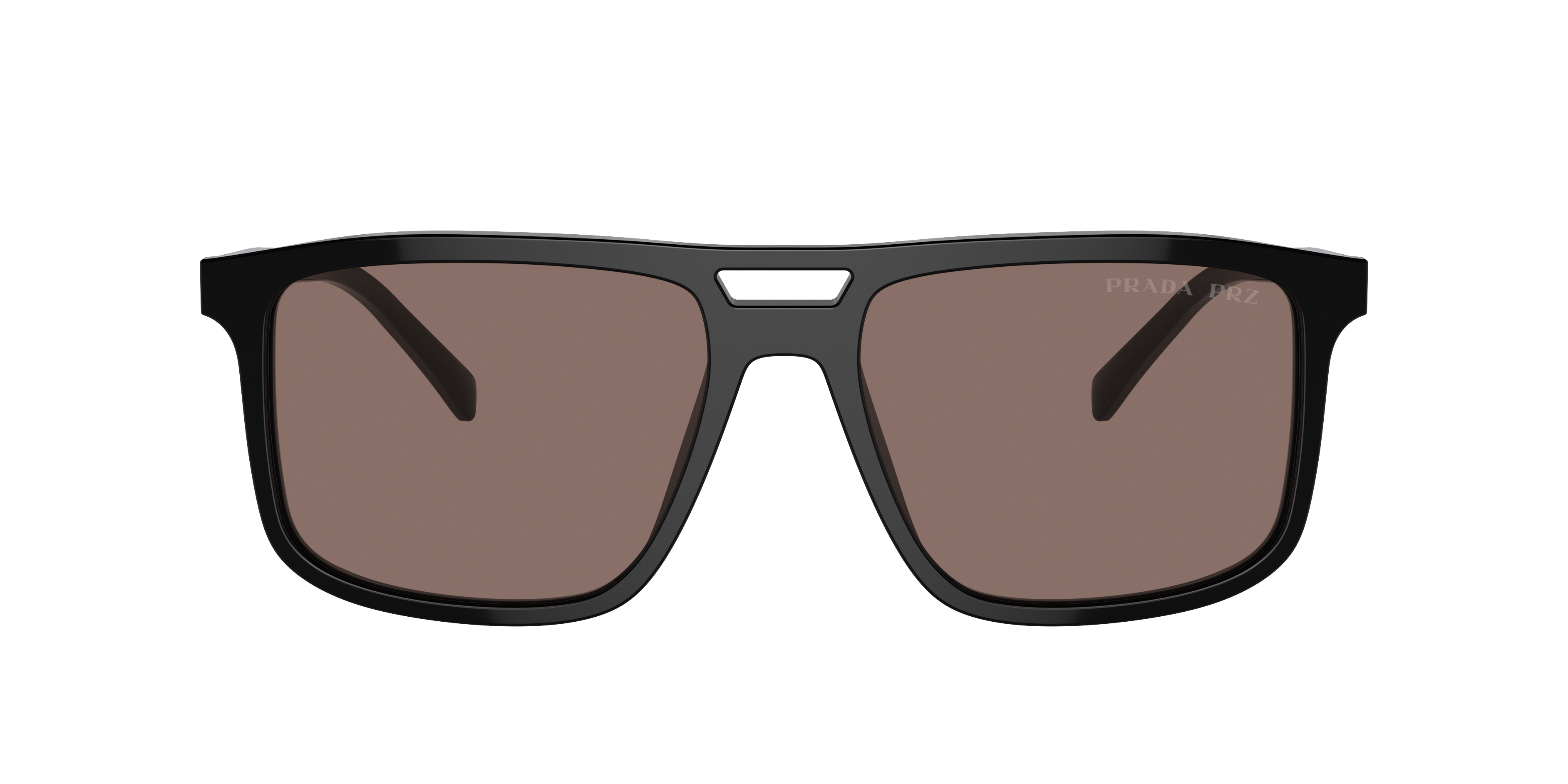 Prada 56mm Polarized Rectangular Sunglasses In Polar Brown
