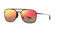 MAUI JIM Keokea Black Shiny - Unisex Sunglasses, Neutral Grey Polarized Lens
