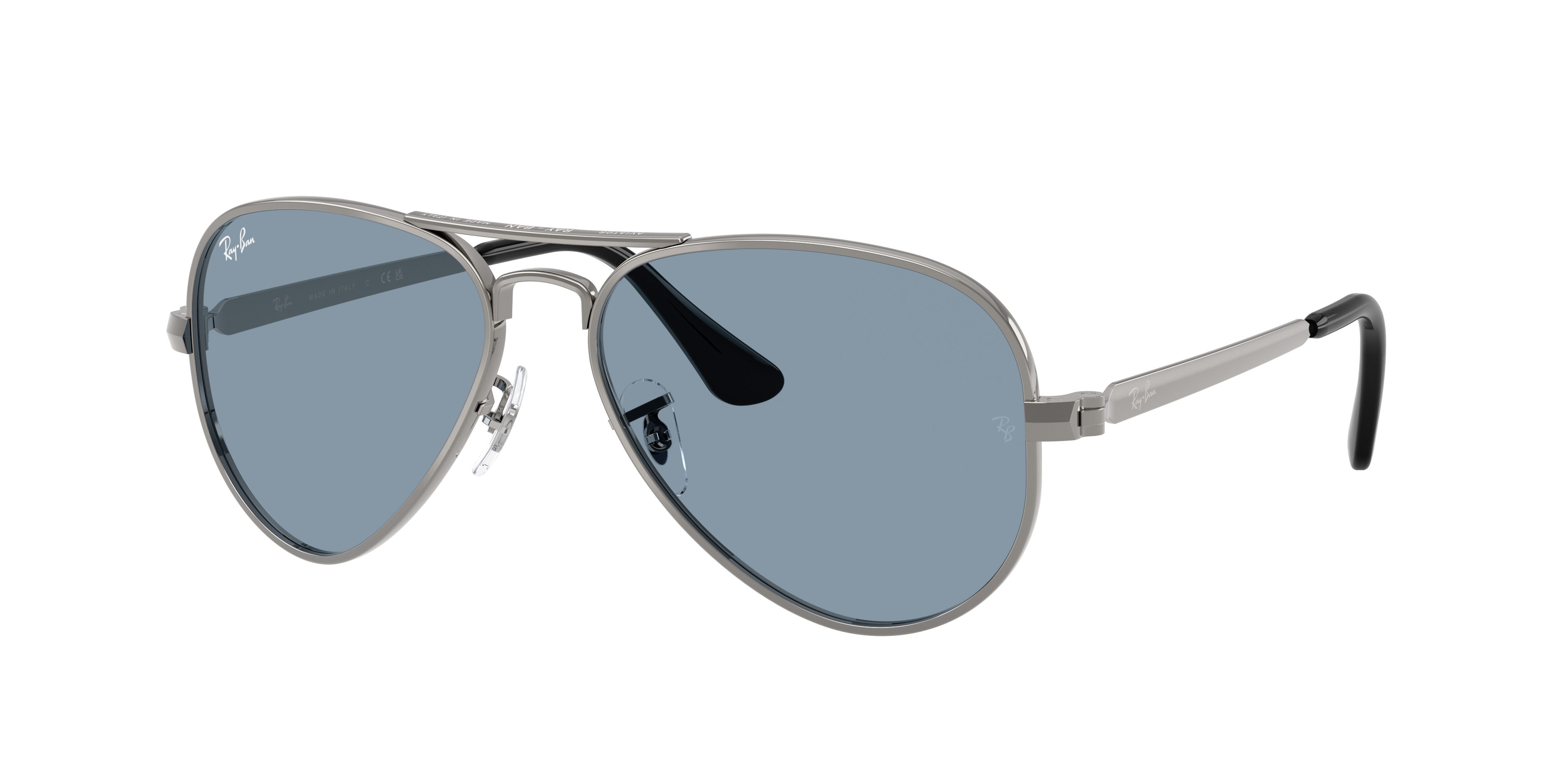 Ray-Ban Unisex Sunglass Aviator Max Summer Capsule -  Frame color: Gunmetal, Lens color: Blue