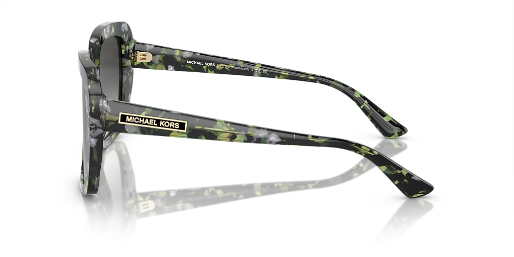NWT Authentic Michael Kors Green and Black Women\'s Manhasset Sunglasses MK2140 Michael Kors MK2140 Manhasset M (55 - 18) with Grey lenses  main image 2