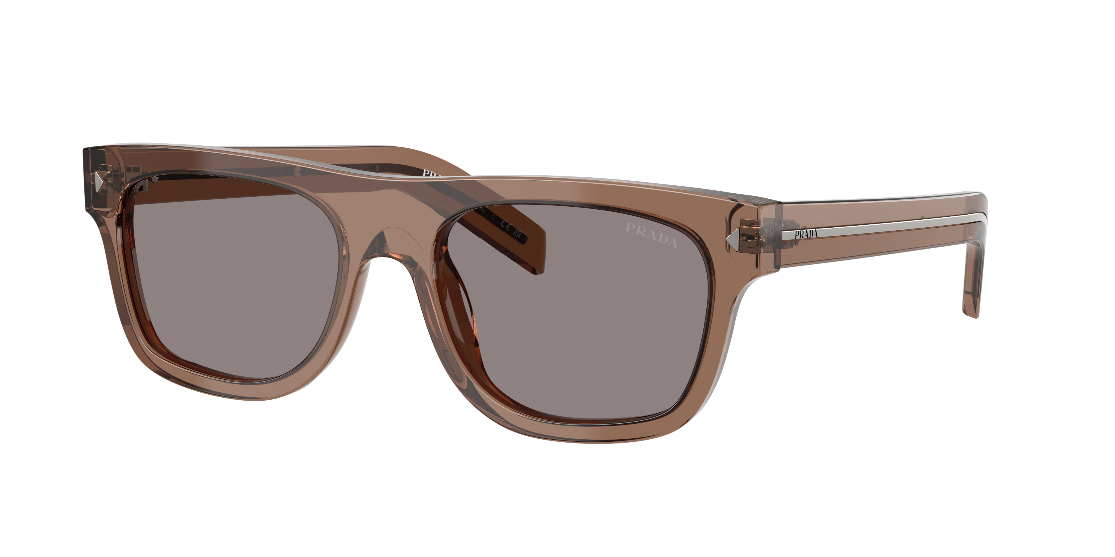 Prada Man Sunglass PR B12S -  Frame color: Transparent Clay, Lens color: Grey