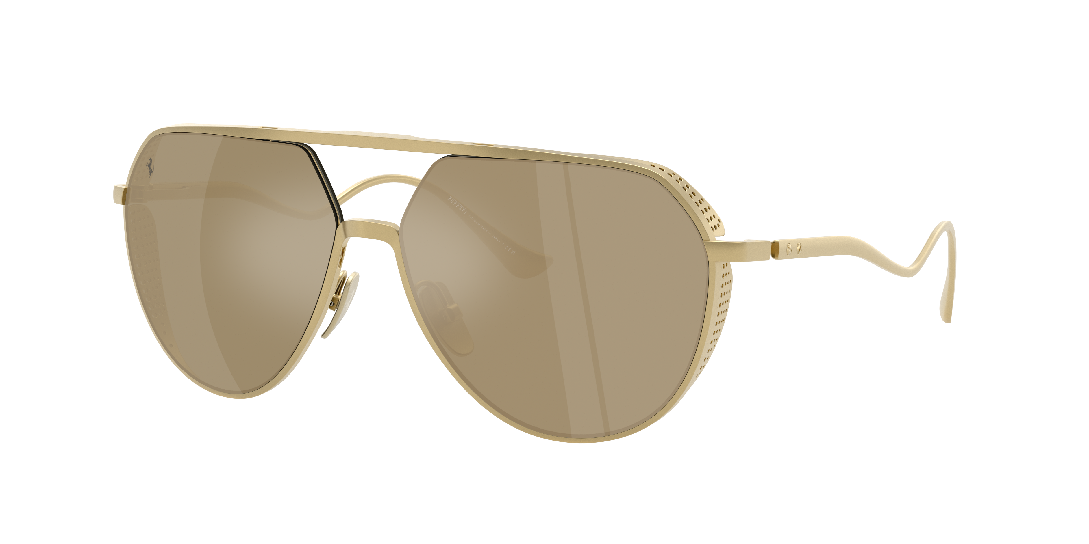 Ferrari Man Sunglass FH1021T -  Frame color: Matte Gold, Lens color: Mirror Yellow Gold