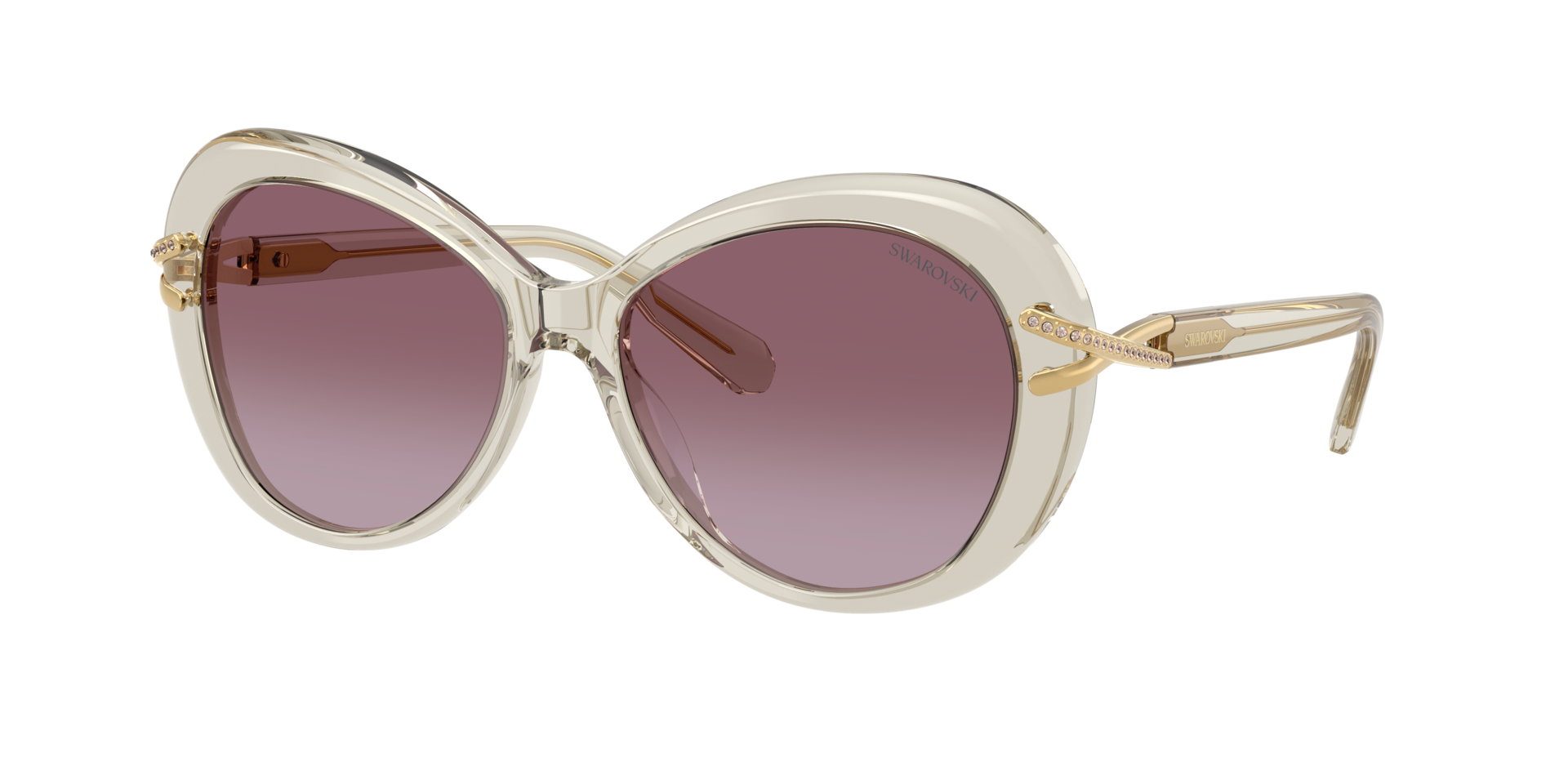 Swarovski Woman Sunglass SK6026 -  Frame color: Transparent Beige, Lens color: Violet Gradient