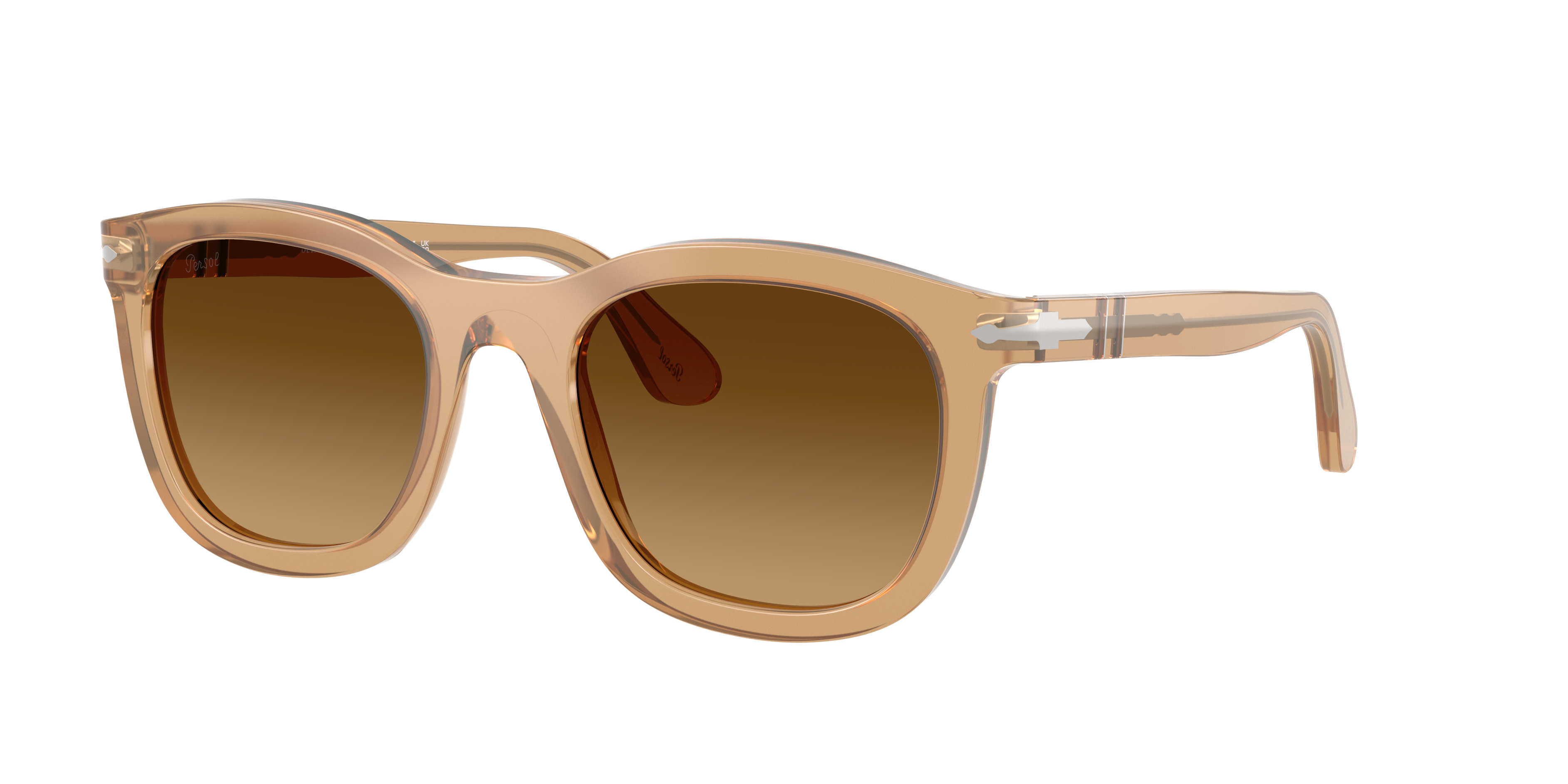 Persol Unisex Sunglass PO3395S -  Frame color: Opal Beige, Lens color: Light Brown Gradient Dark Brow