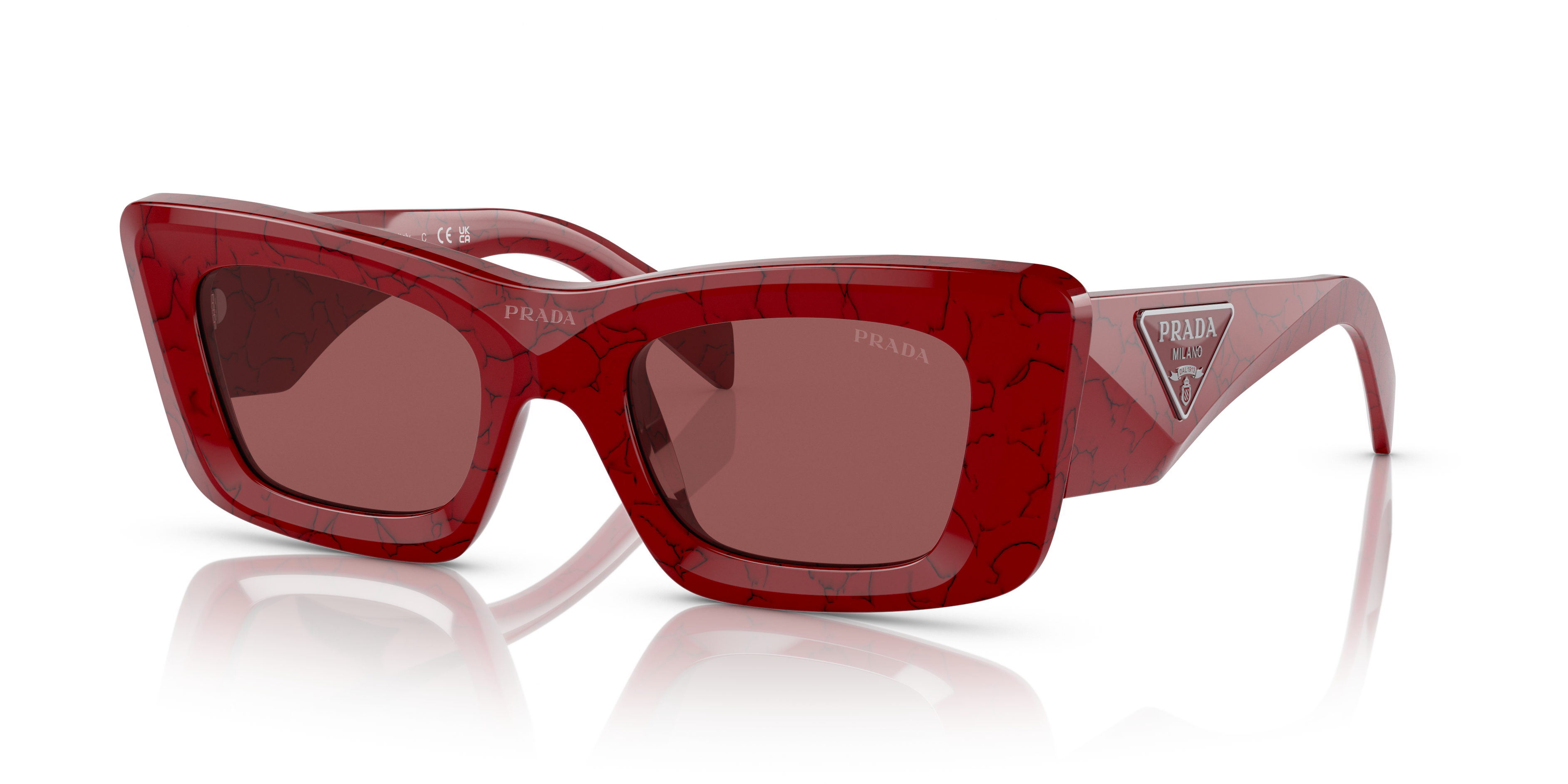 Prada PR 13ZSF XL (52 - 20) with Violet lenses and Red frame
