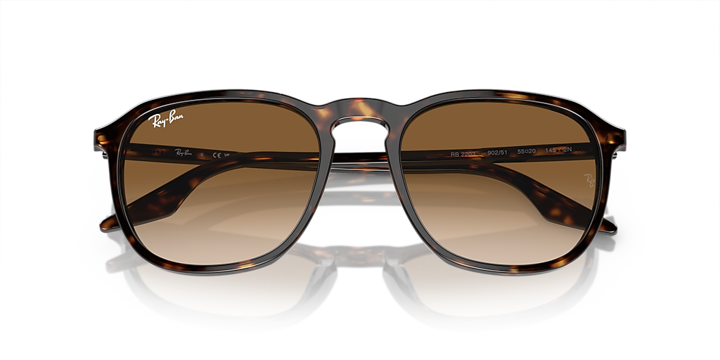 RAY-BAN RB2203 Havana - Unisex Sunglasses, Light Brown Lens