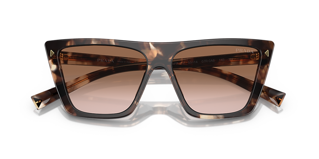 Prada PR 21ZS XS (55 - 14) com Lentes Marrom e Armação Tartaruga
