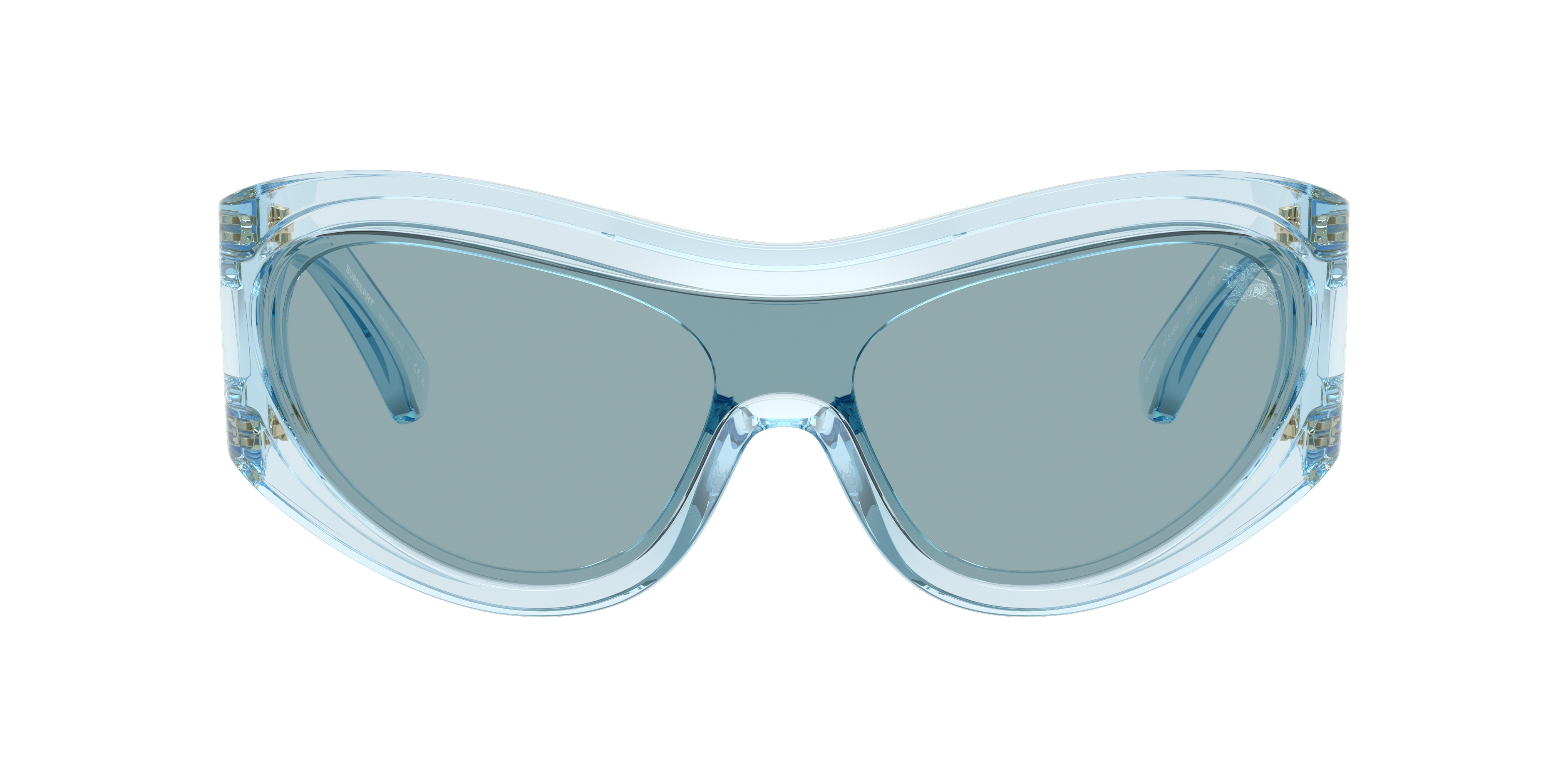 Burberry 138mm Irregular Shield Sunglasses In Blue