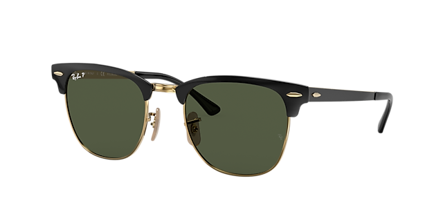 Ray-Ban RB3716 Clubmaster Metal 51 G-15 Grün & Schwarz auf Gold 