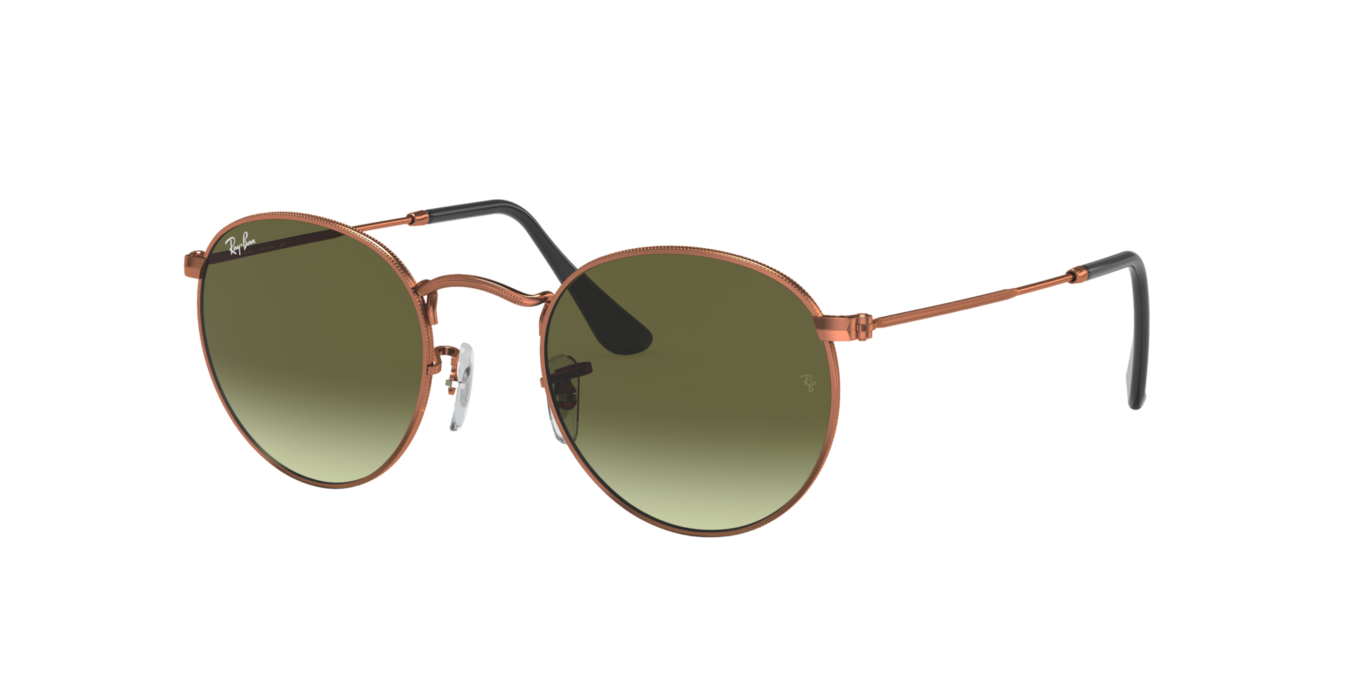 Ray-Ban Unisex Sunglass RB3447 Round Metal - Frame color: Bronze-Copper, Lens color: Green Gradient