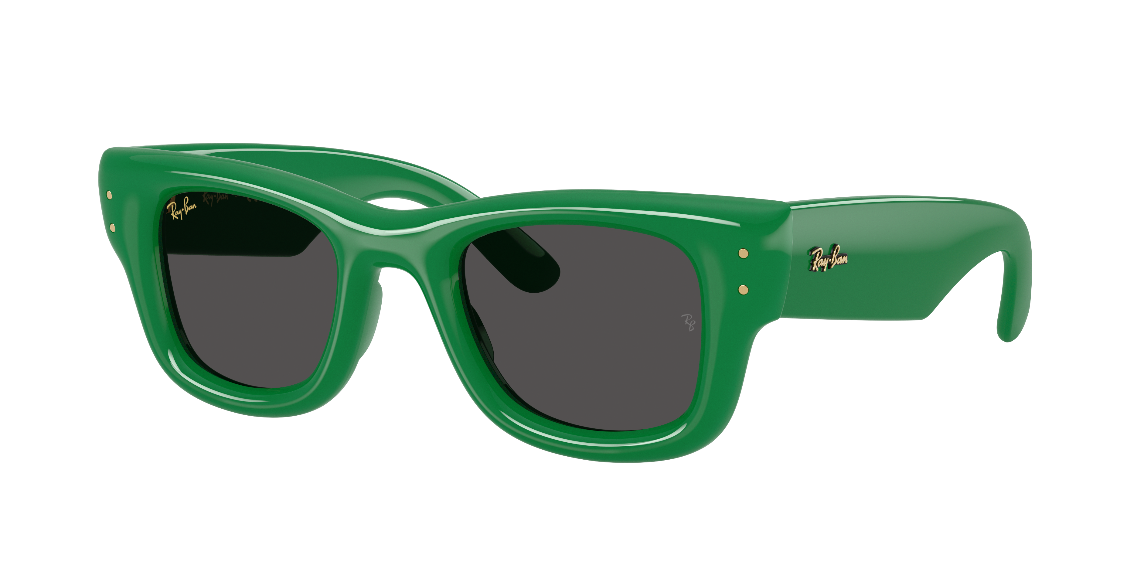 Ray-Ban Unisex Sunglass RB4940 Wayfarer Puffer -  Frame color: Green, Lens color: Ultra Black