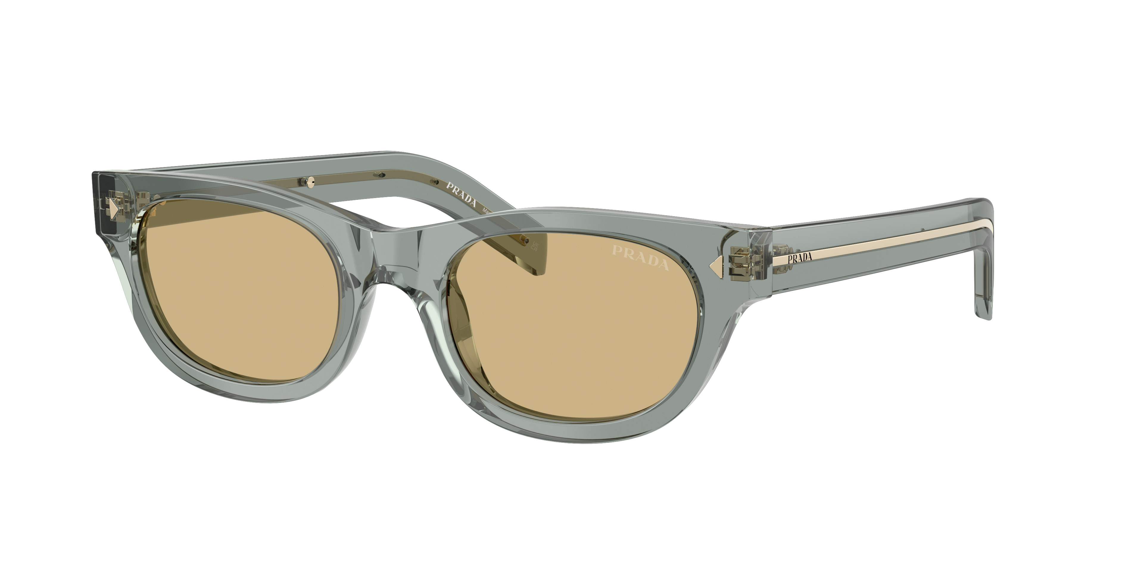 Prada Man Sunglass PR C09S -  Frame color: Transparent Fog, Lens color: Light Brown