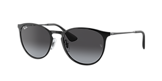 Ray-Ban Erika Metal M (54 - 19) with Grey lenses and Black frame