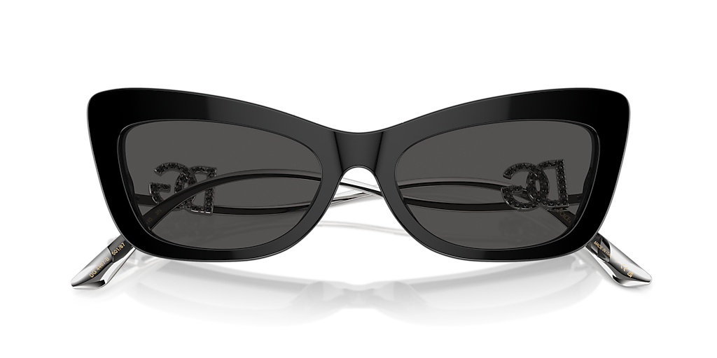 NEW DOLCE & GABBANA women\'s dg4467b cat eye sunglasses in black/dark gray Dolce & Gabbana DG4467B Sunglasses Women main image 2