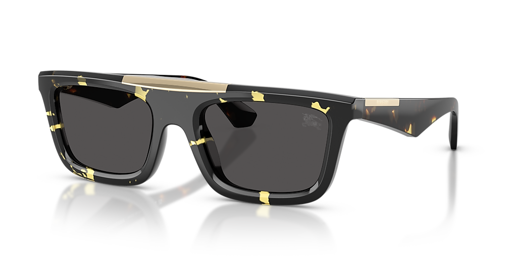 BURBERRY BE4451U Yellow Havana - Men Luxury Sunglasses, Dark Grey Lens