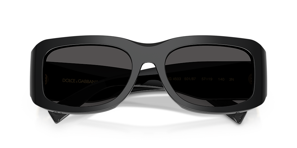 DOLCE&GABBANA DG4503 Black - Men Luxury Sunglasses, Dark Grey Lens