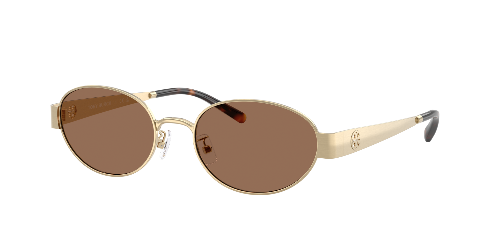 Tory Burch Woman Sunglass TY6116 -  Frame color: Shiny Light Gold, Lens color: Dark Brown