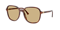 MIU MIU MU B01S Striped Tobacco - Women Luxury Sunglasses, Yellow Lens