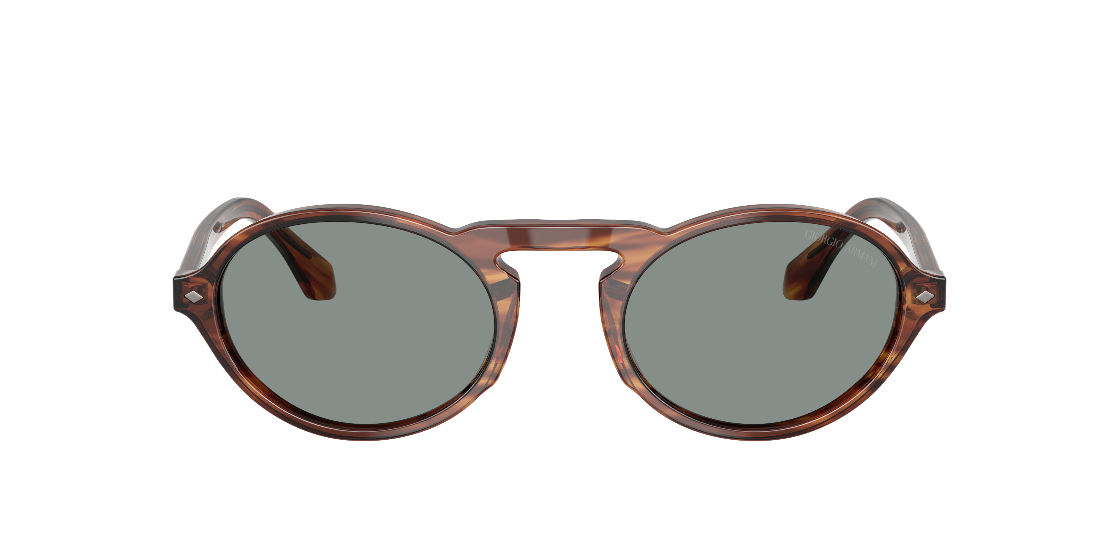 Giorgio Armani Ar8219u Striped Brown Sunglasses In Blue