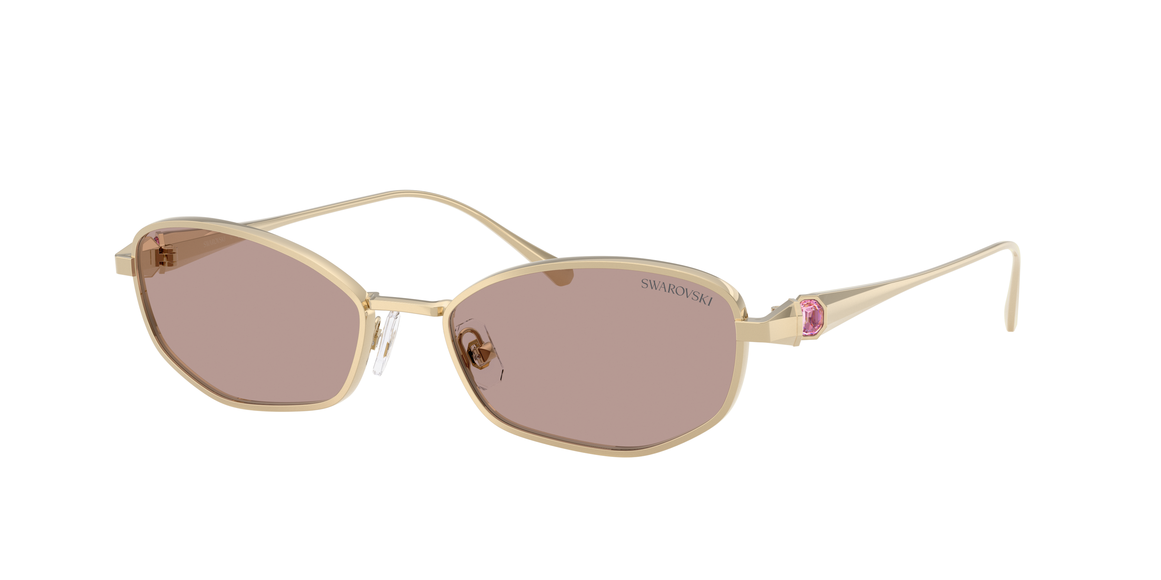 Swarovski Woman Sunglass SK7042 -  Frame color: Pale Gold, Lens color: Light Purple Brown