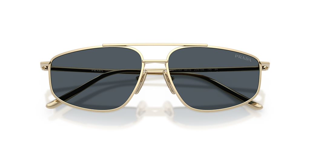 プラチニウムゴールド 2 Prada PR C51S XL (58 - 15) with Grey lenses and Gold frame
